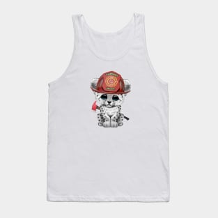 Cute Snow Leopard Cub Firefighter Tank Top